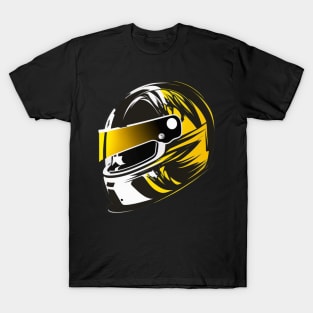 Rally MOTO helmet color BLACK and yellow T-Shirt